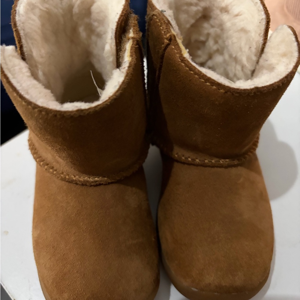 UGG Tan Baby Boots with Plush Lining